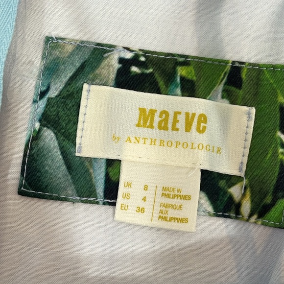 Maeve By Anthropologie Dress Size 4 Midi Blue With Oranges Print - Picture 5 of 13